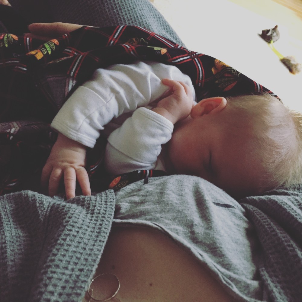 Milk drunk after nursing one morning. Babies get super tired after eating both the watery fore- and fatty hind-milk.