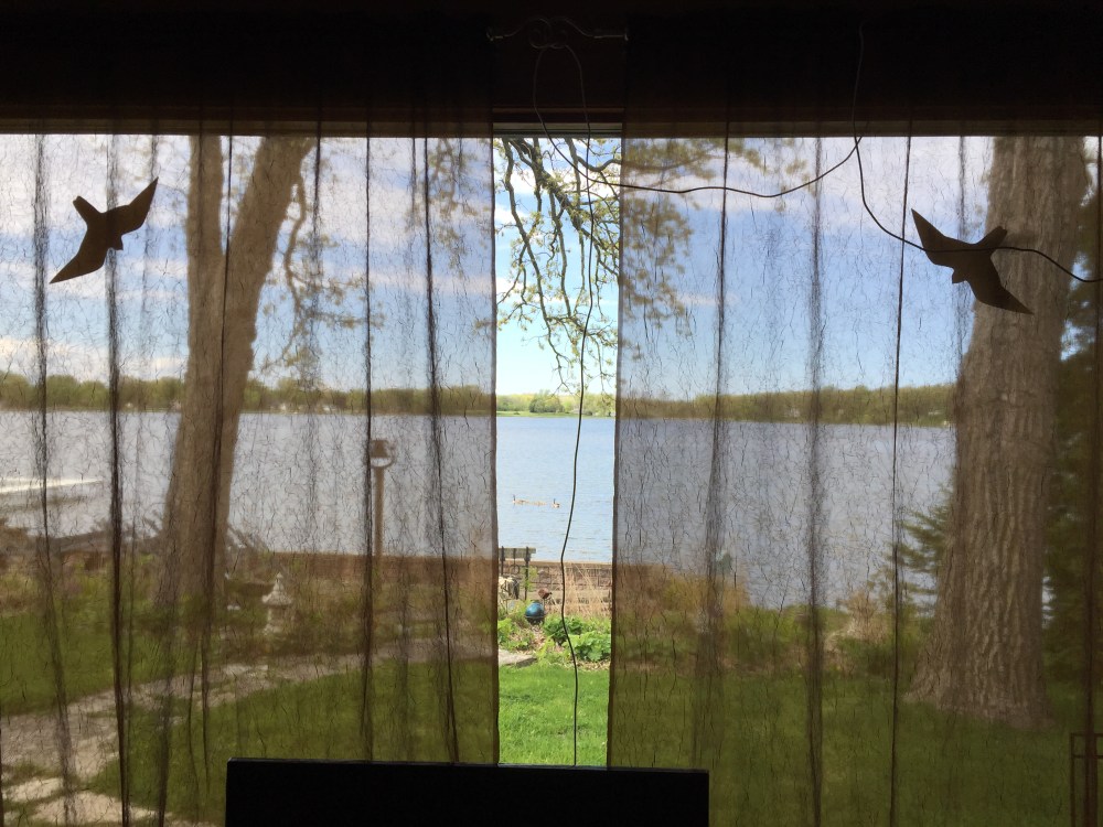 The view of Cross Lake out the back window. That's Wisconsin across the way!