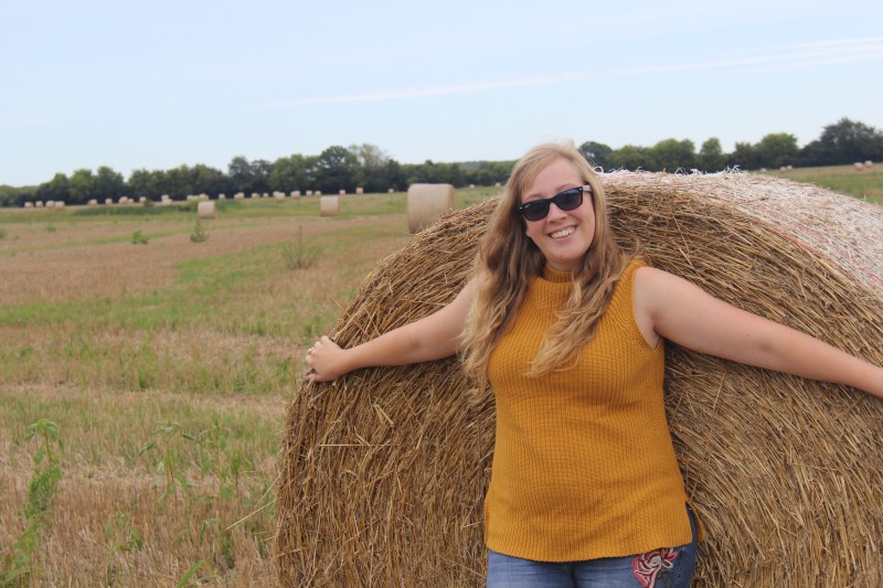 Lindsey Nemcek with Hay Bale